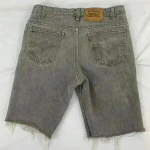 Vintage levis cut off shorts light grey color orange tab paper tag size 34 waist